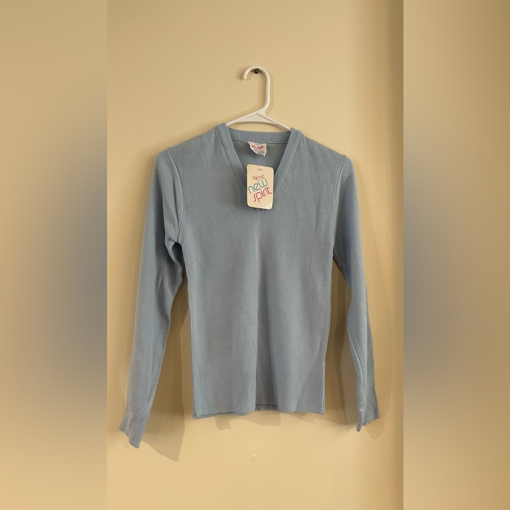 Blue Cotton Medium Sweater